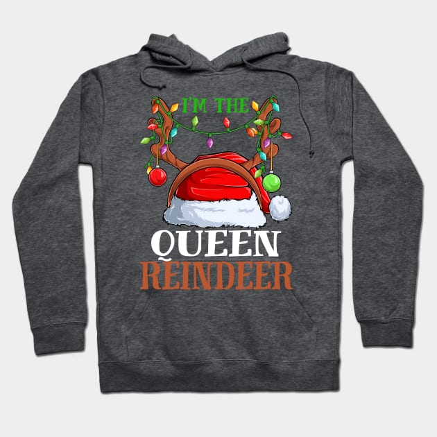 Im The Queen Reindeer Christmas Funny Pajamas Funny Christmas Gift Hoodie by intelus
